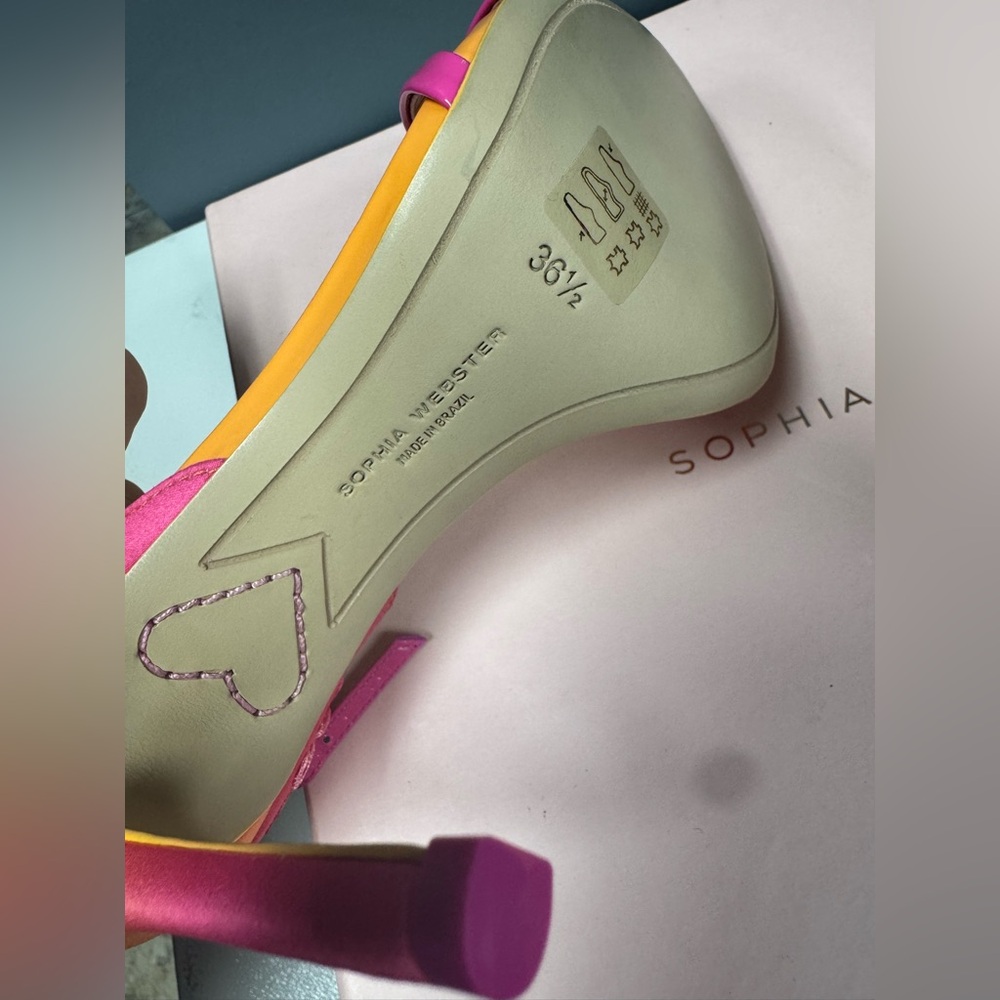 Sophia Webster Vibrant Pink and Yellow Heels - Picture 10 of 13